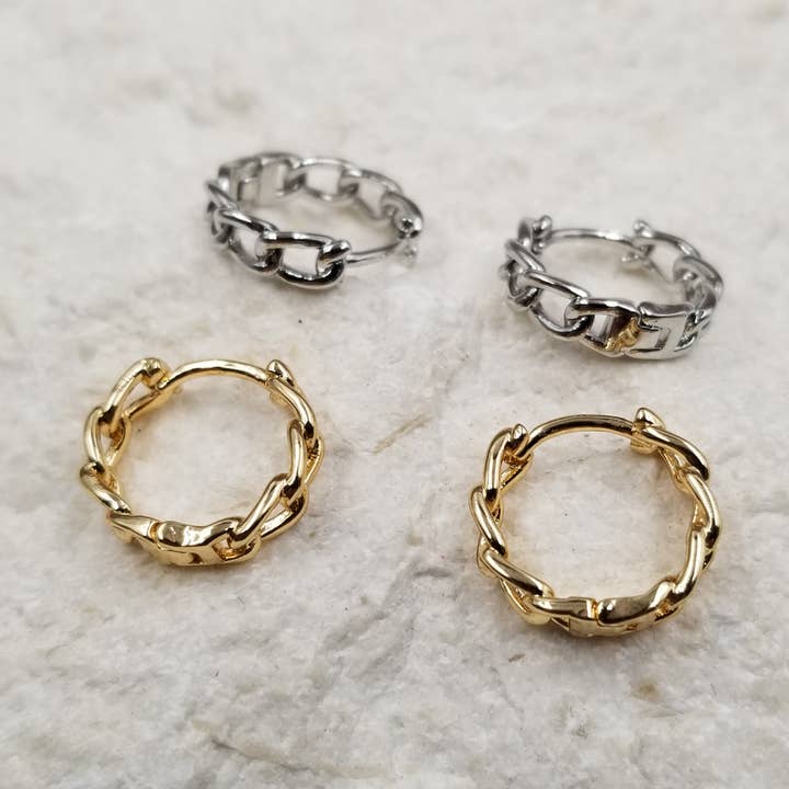 Chain Round Earrings for wholesale by Treasure Wholesale