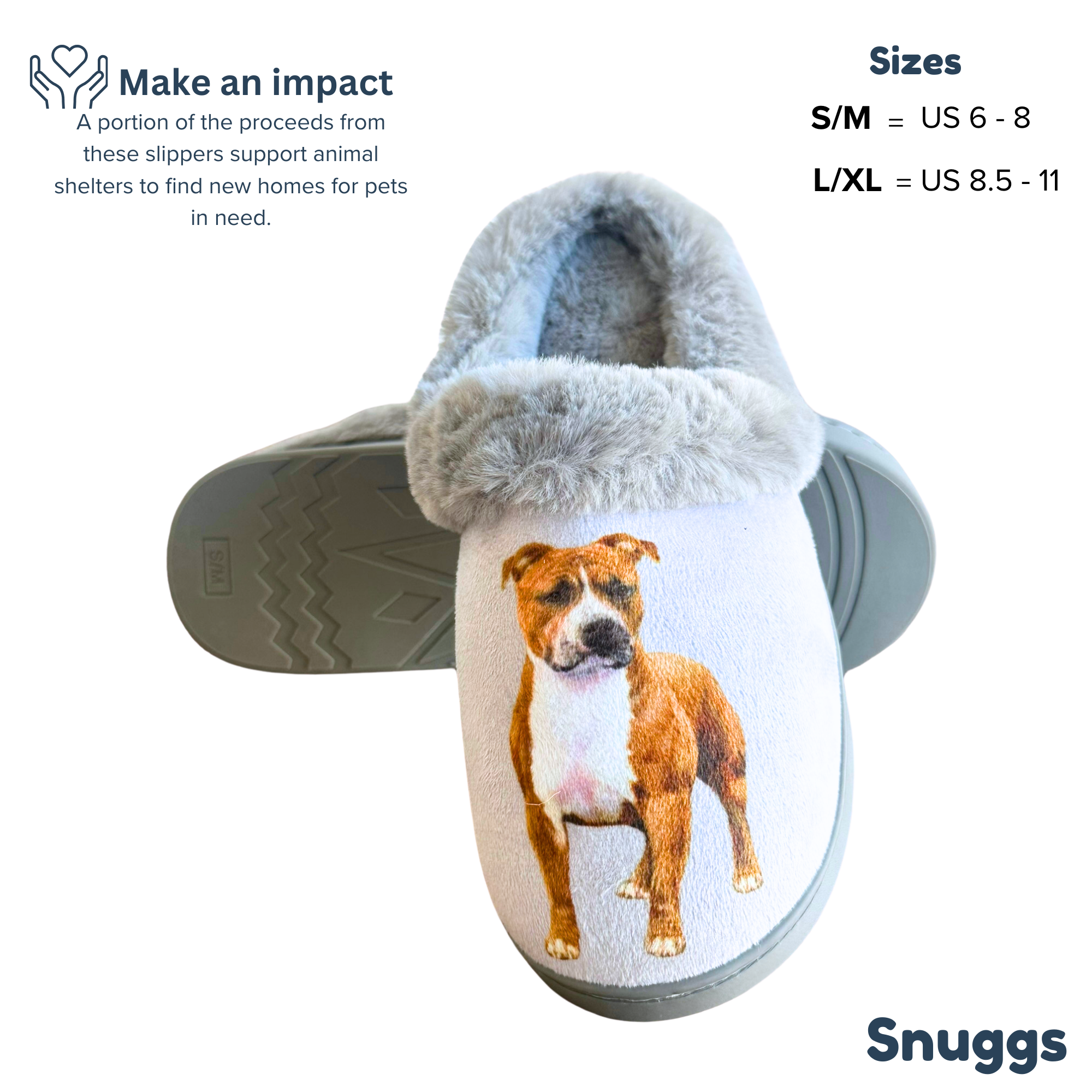 E&S Pets - Wholesale Slippers - Unisex - Pitbull Snuggs Slipper - Comfy - Pet lovers4