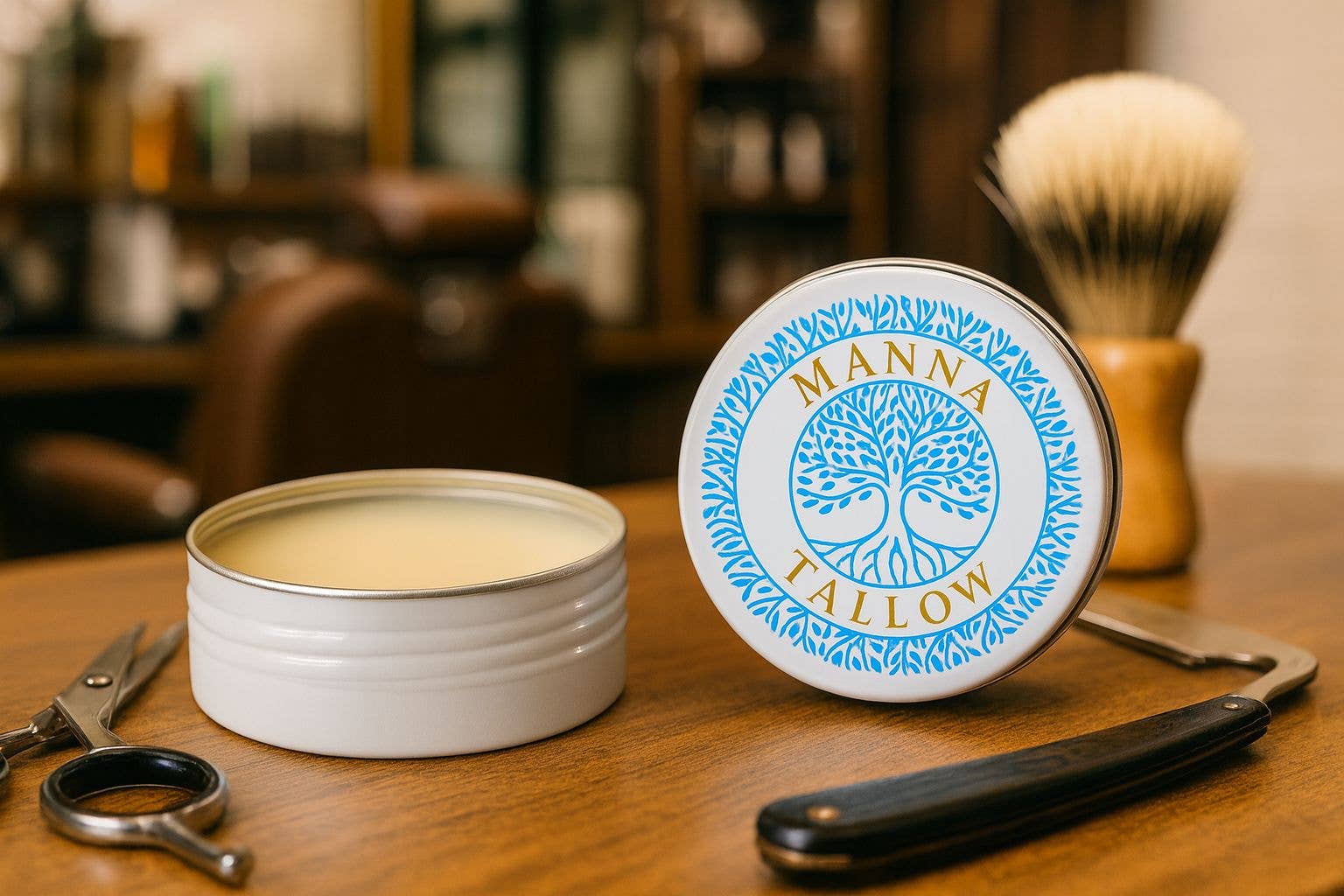 Manna Tallow - Wholesale Beard Styling Product - Manna Tallow Beard Balm Unscented 2oz0