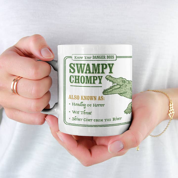 Know Your Swampy Chompy Crocodile Mug for wholesale by Danger Bois