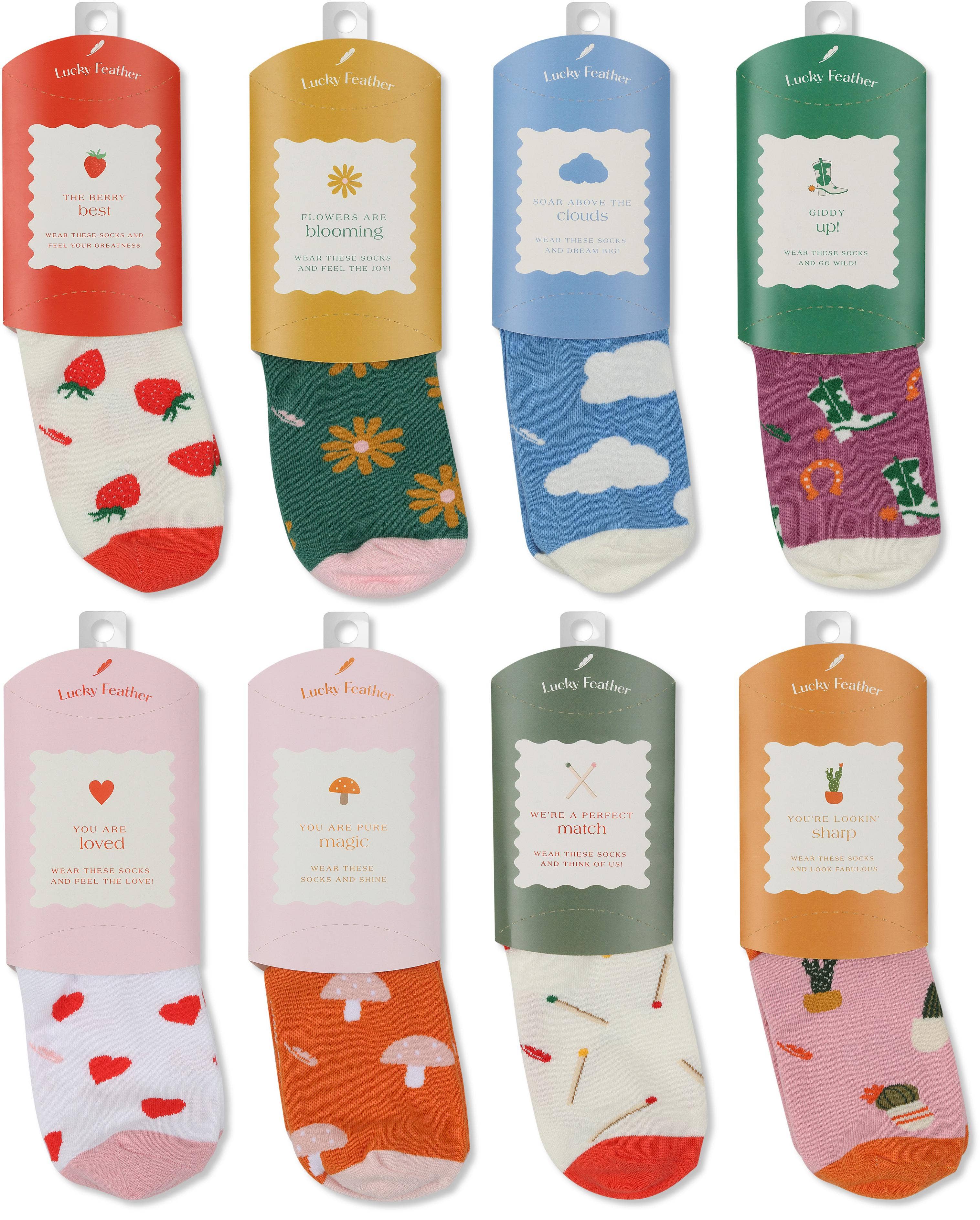 Lucky Feather - Vendita all'ingrosso Calzini - Donna - Sockspirations - Confezione Calze - 8 paia per 8 modelli - 64 paia + espositore1
