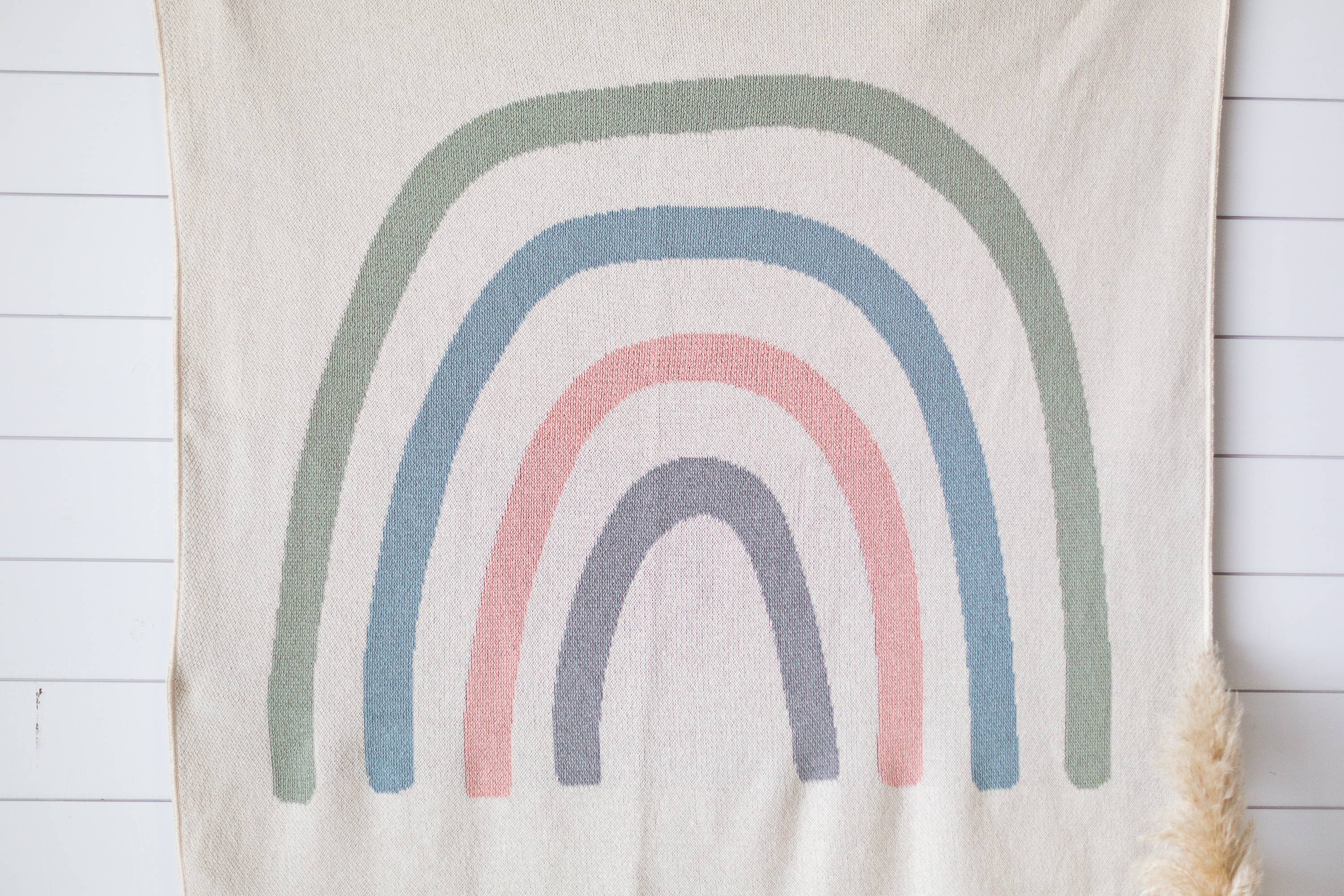 Modern Burlap - Vendita all'ingrosso Plaid - Prodotta negli Stati Uniti | Coperta in maglia arcobaleno | 3 colori2