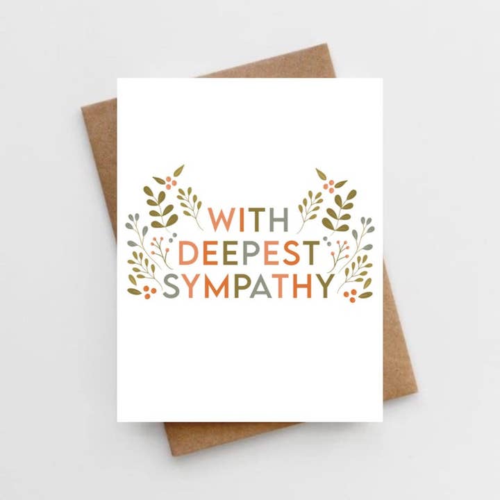 With deepest sympathy card for wholesale by Lemon Milk Paper Co