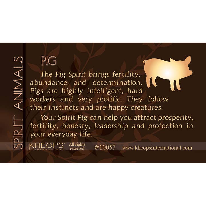 Spirit Animal Info Card Lucky Pig (Each) for wholesale by Kheops International