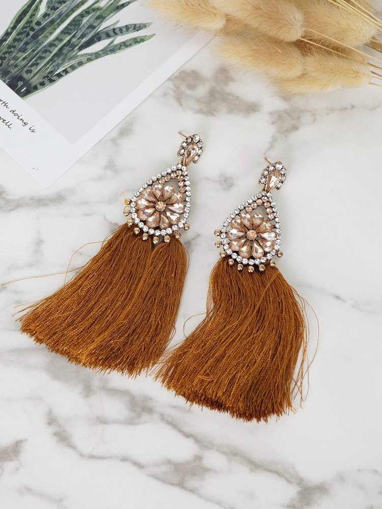 Victoria Moda - Wholesale Tassel Earrings - Zirconia Earrings With Fringes2