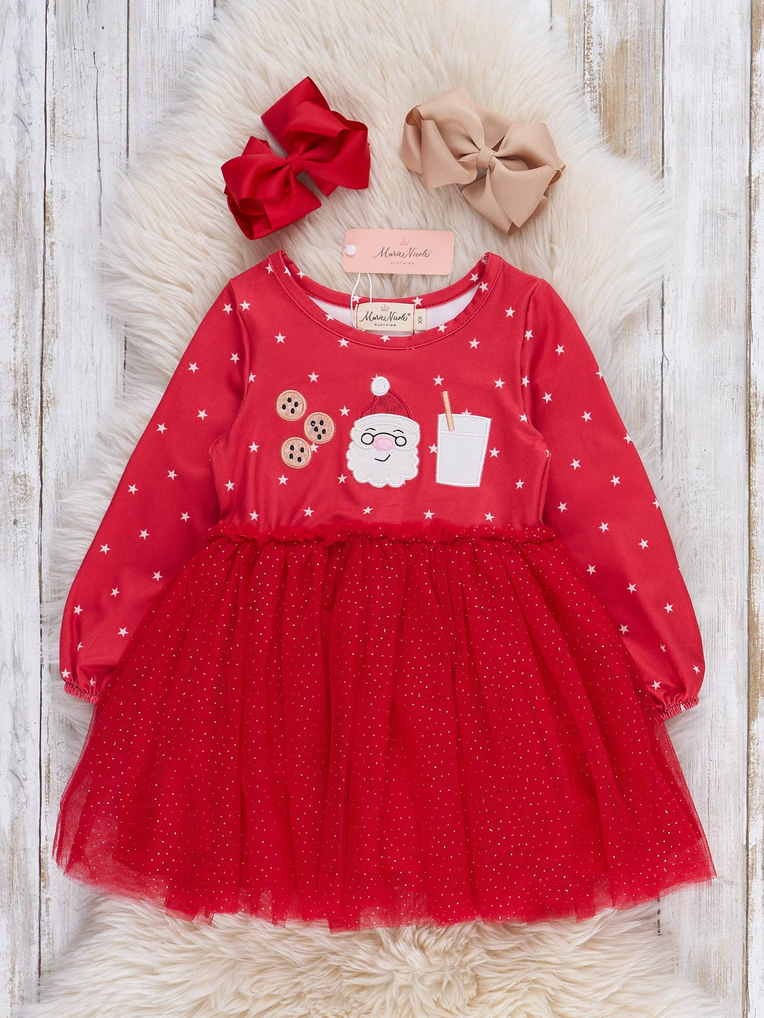 Marie Nicole Clothing - Wholesale Dress - Kids - Santa’s Snacktime Tulle Dress0