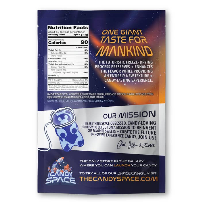 Space Candy - Wholesale Hard Candy - Peach Rings of Saturn: Freeze-Dried Peach Rings