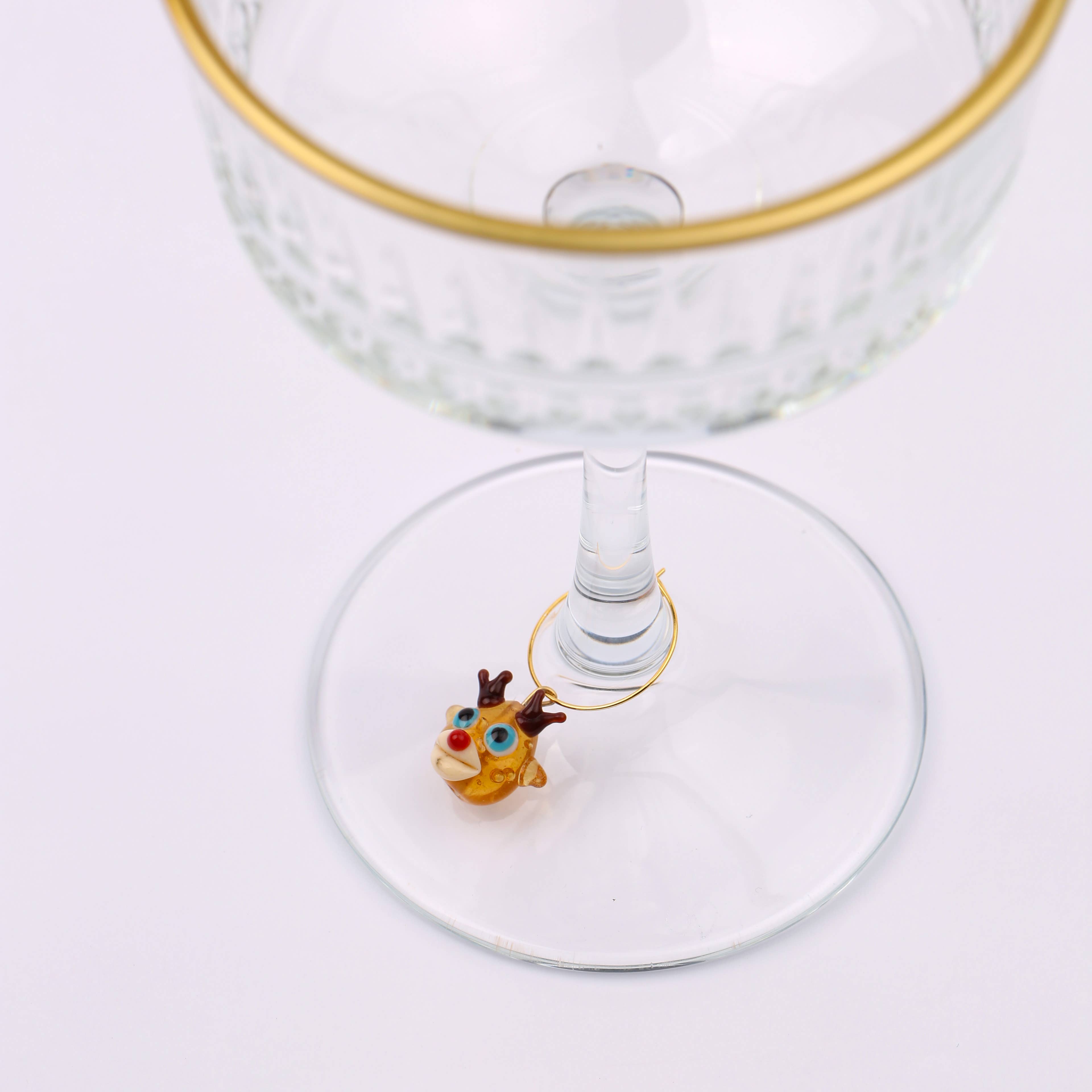 Adamodart - Venta al por mayor Charms de vino - Adorno de vidrio para copa de vino navideño, decoración para mesa de fiesta2