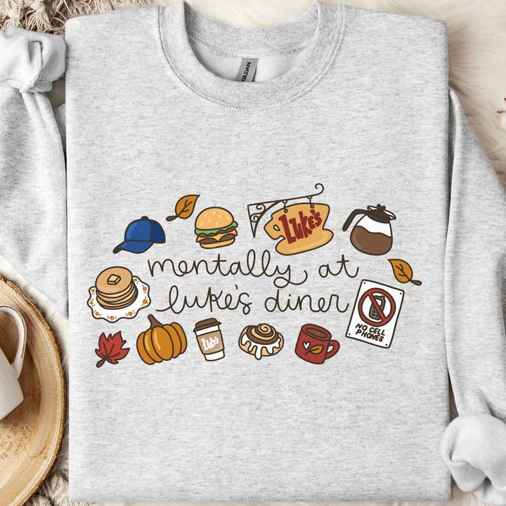 Sudadera de Gilmore Girls Mentalmente en el Diner de Luke para venta al por mayor de Nearly June Design Co