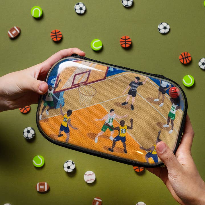 ZIPIT - Wholesale Pencil Case/Pouch - ZIPIT Basketball Clear Top Box for Boys, Pencil Case