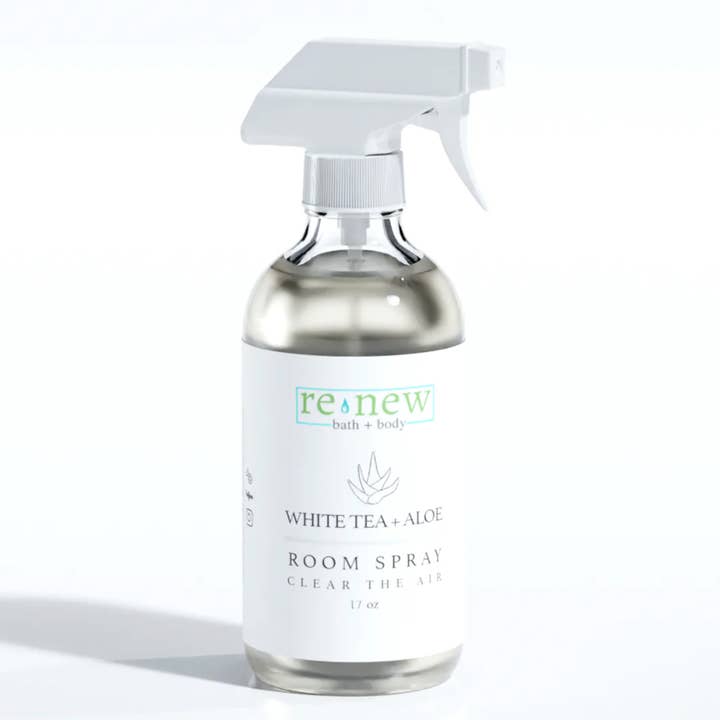 White Tea + Aloe Room & Fabric Spray – 2oz & 16oz for wholesale by renew bath + body