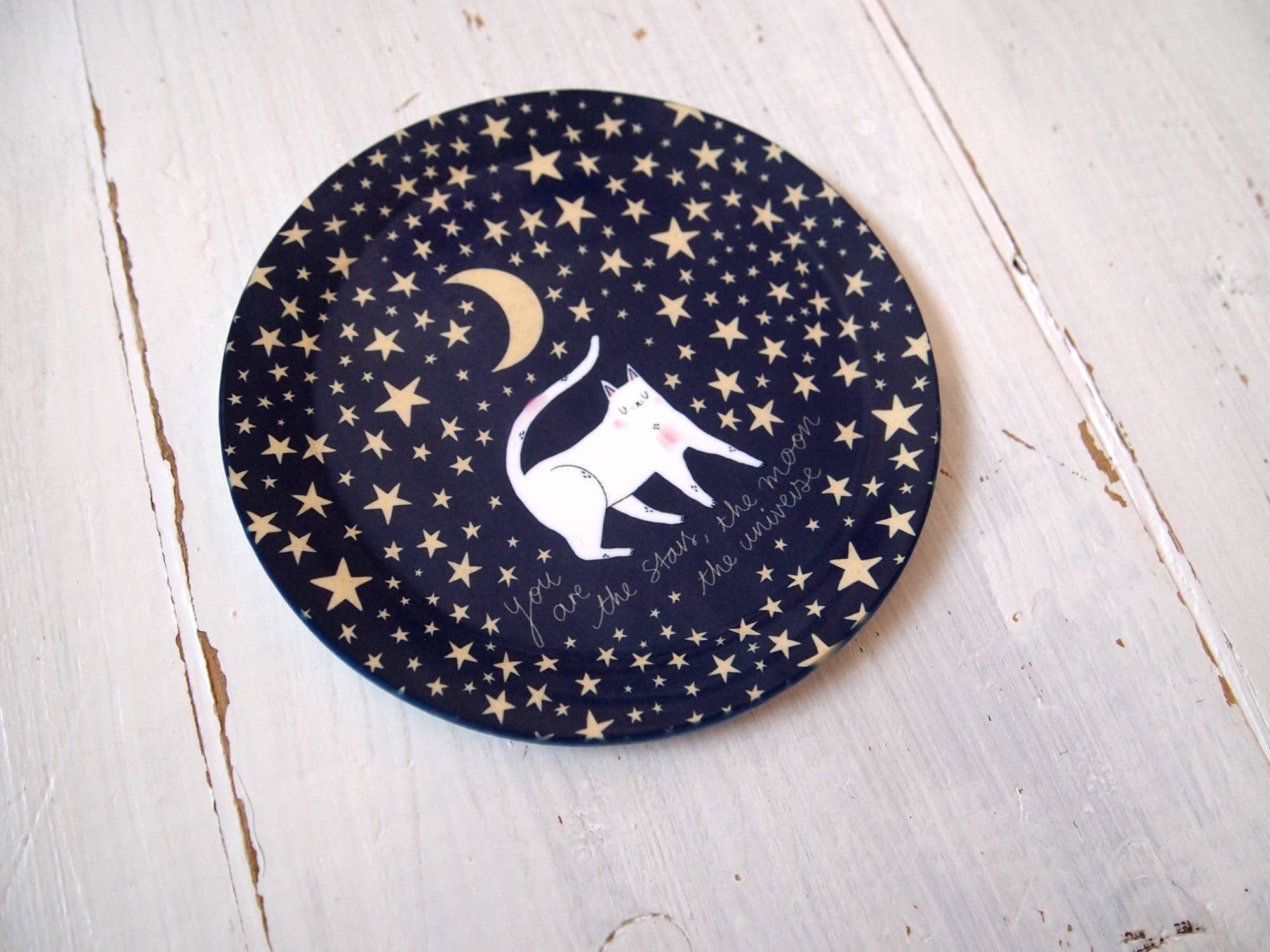 I LIKE CATS – wholesale Jewellery dish – Cat moon and stars ring dish trinket tray1