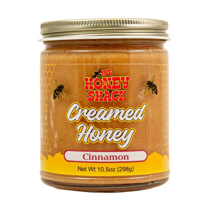 Cinnamon Creamed Honey 10.5 oz for wholesale by The Honey Shack