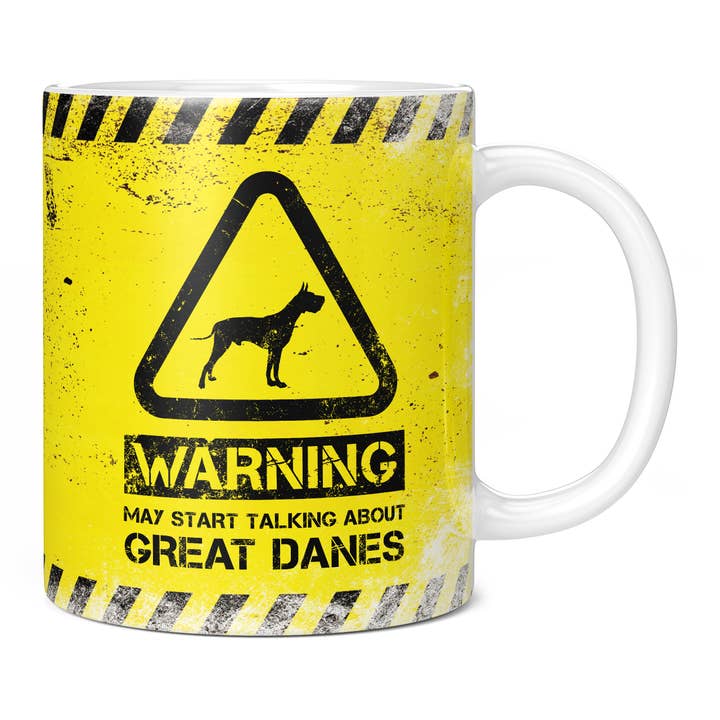 Great Dane Mug - Warning May Start Talking About Great Danes for wholesale by Mug Monster
