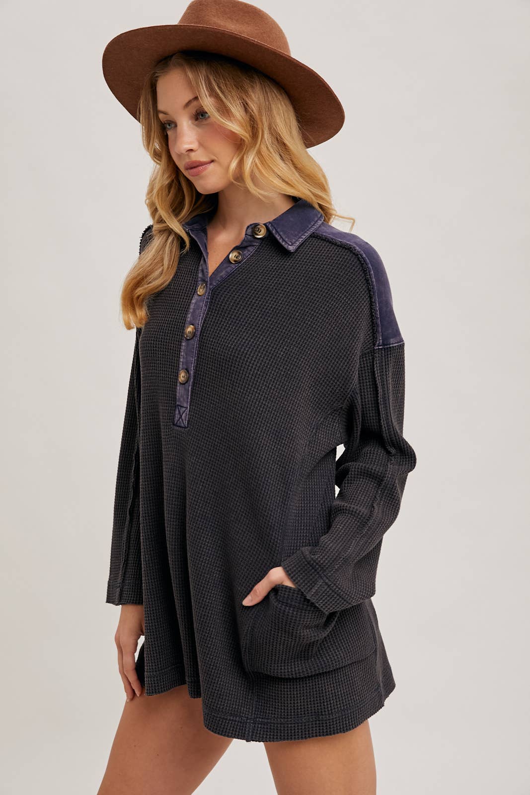 Bluivy - Wholesale Tunic - Women's - THERMAL HENLEY TUNIC SHIRT12