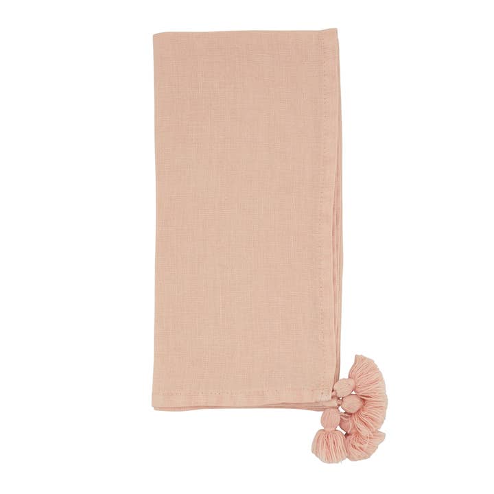 Fennco Styles - Wholesale Dinner & Cloth Napkin - Rose Tassel 20" Pure Linen Napkin