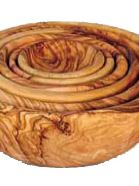 6 olive wood bowls for wholesale by Dolfi