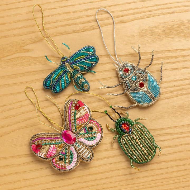 Beaded Insect Ornaments (4 Designs) (PK/12 AST) for wholesale by Audrey's Home & Gift