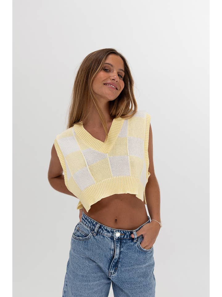 Tipi Tent - Vente Chemisier – femme - Veste à carreaux jaune5