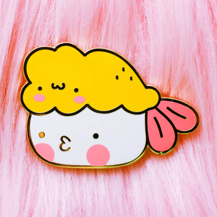 Shrimp Nigiri - Enamel Pin for wholesale by Shark City Slicker