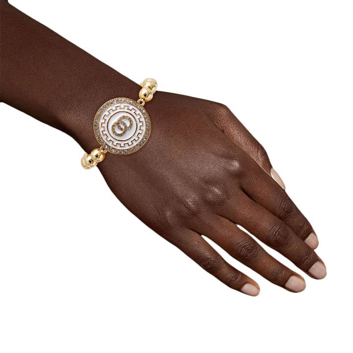 Pulseira com detalhes infinitos em ouro e branco por atacado de PinktownUSA