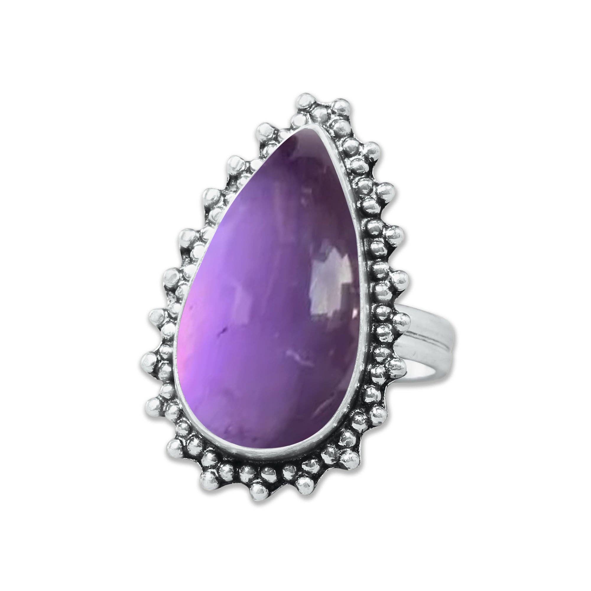Handmade Jewels - Wholesale Cocktail/Statement Ring - Amethyst Rings for Women – Silver-Plated, Handmade, Deep Purple (US Sizes 6–10, Non-Adjustable)17