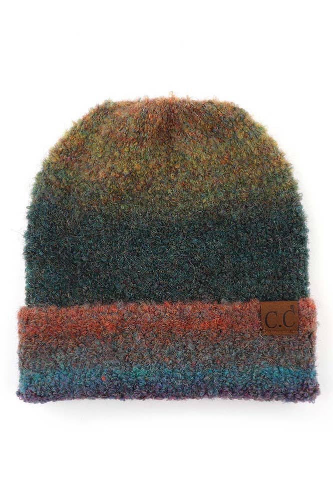 Hana - Wholesale Beanie - Women's - C.C Multi Color Ombre Mohair Cuff Beanie1