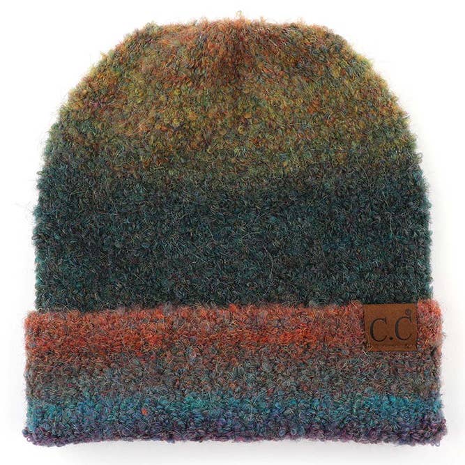 Hana - Wholesale Beanie - Dames - C.C Multi Color Ombre Mohair Manchet Beanie1