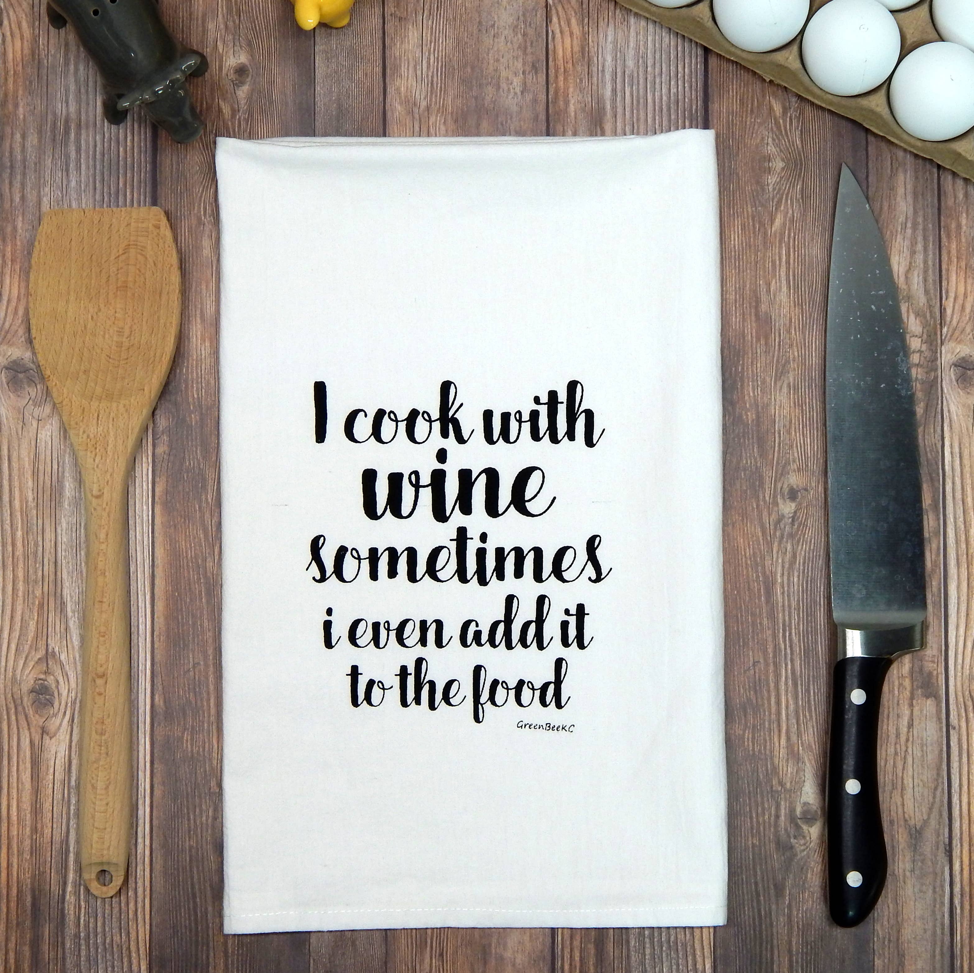 Black Wine Cooking Kitchen Towel | Tea Towels | Sassy Dish Towels for wholesale on Faire5