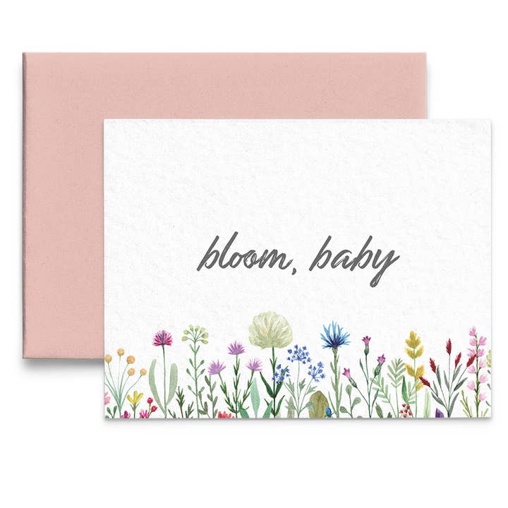 Bloom, cartão de incentivo do bebê por atacado de Lucky Dog Design Co.