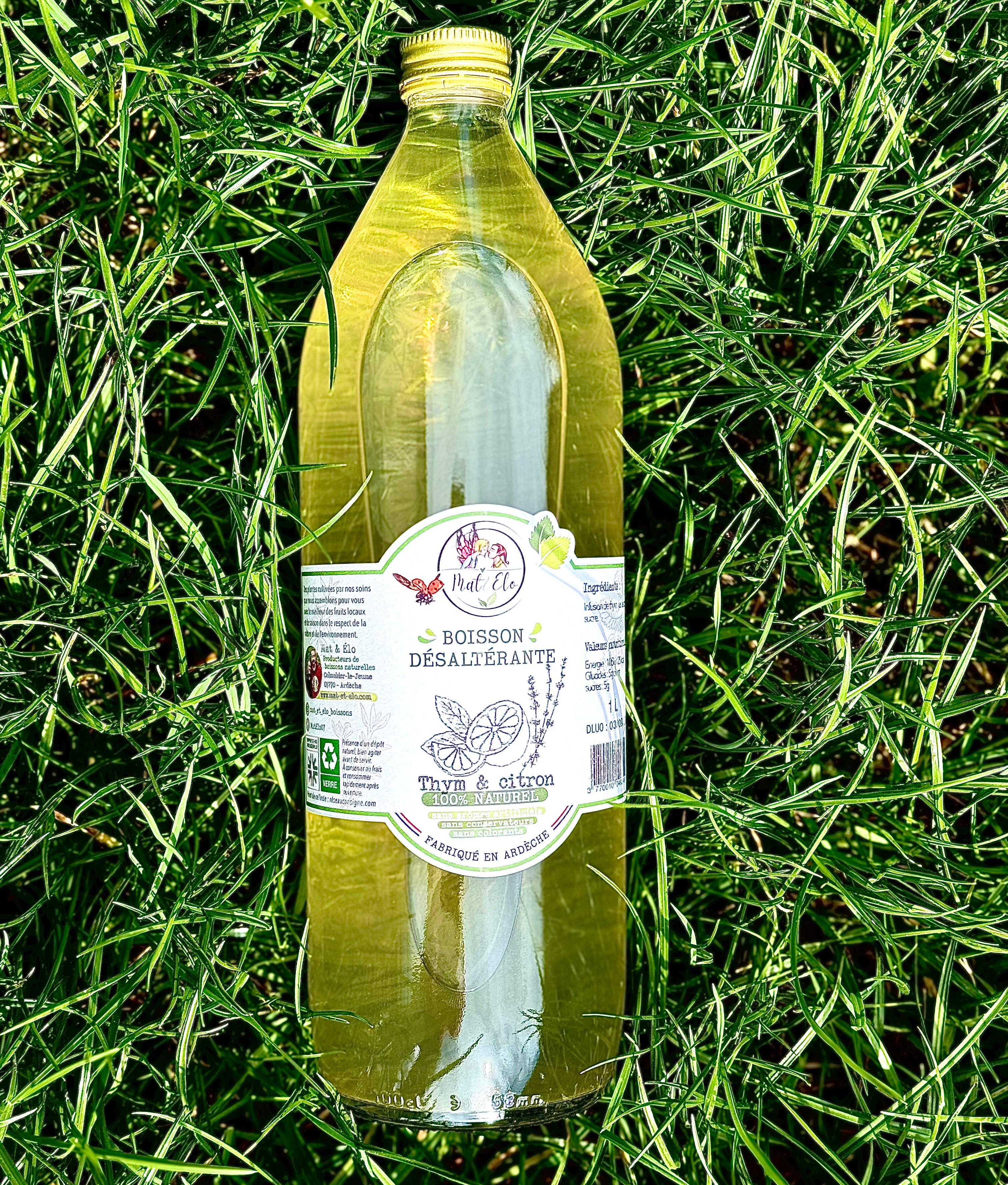 Mat & elo - Wholesale Non-Alcoholic Aperitif/Mocktail - “Thyme and lemon” drink - 1 liter1