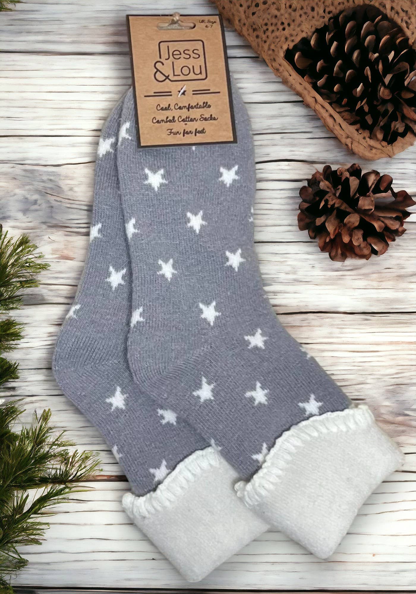 Jess & Lou - Wholesale Socks - Women's - Star Cosy Cuff Socks 0
