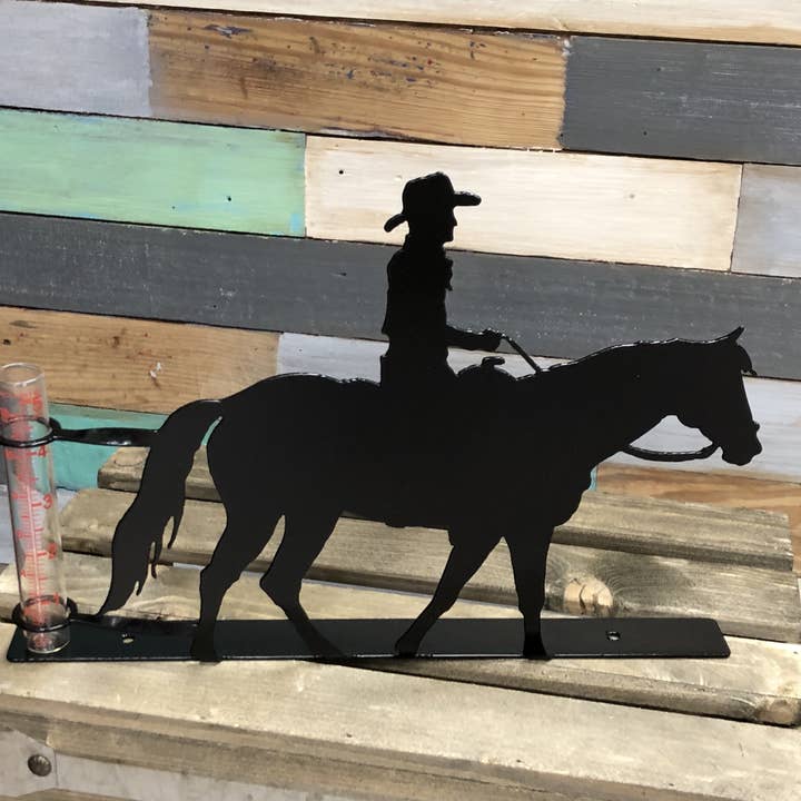 Steel Grace - Wholesale Outdoor Ornament/Decor - Cowboy Rain Gauge