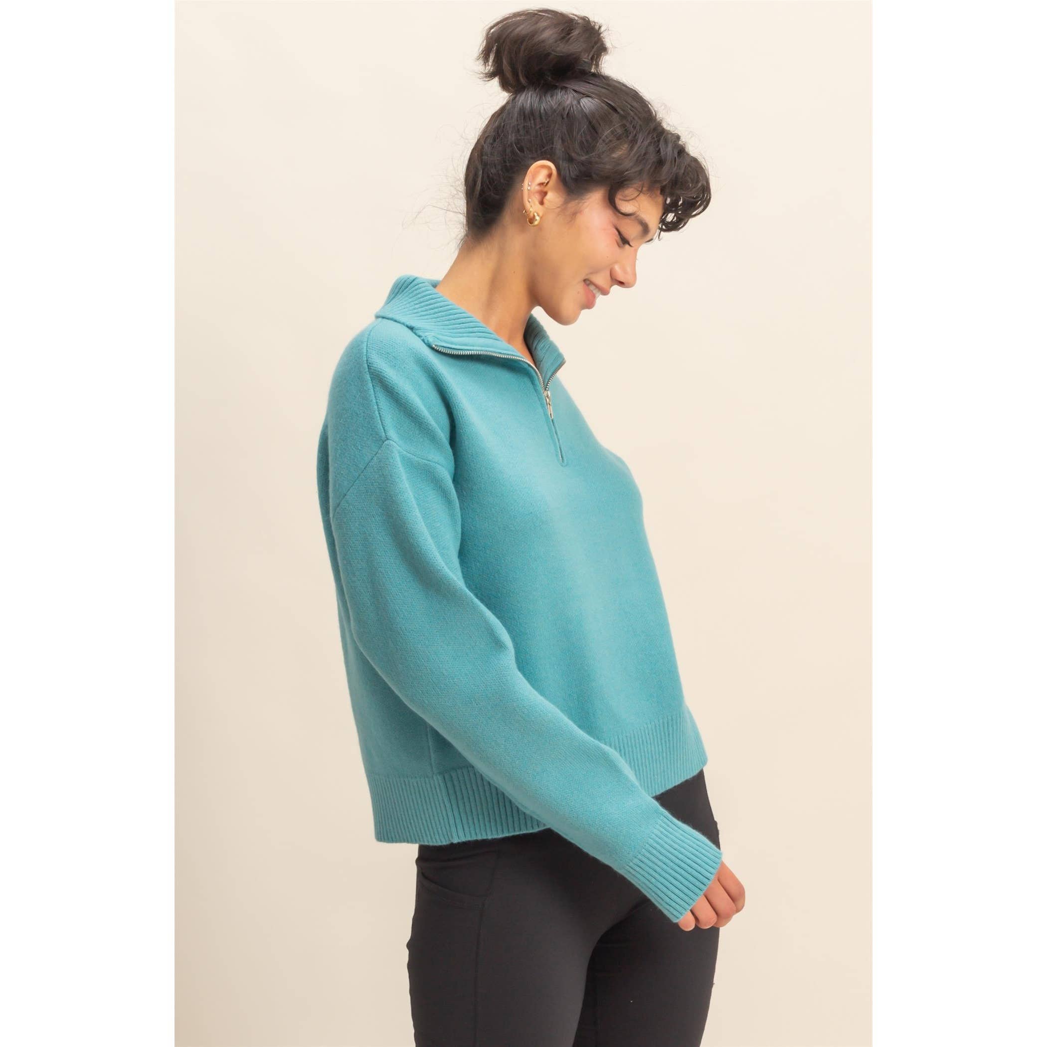 HYFVE - Vente Pull en maille – femme - Pull Classique à Demi-Zip10