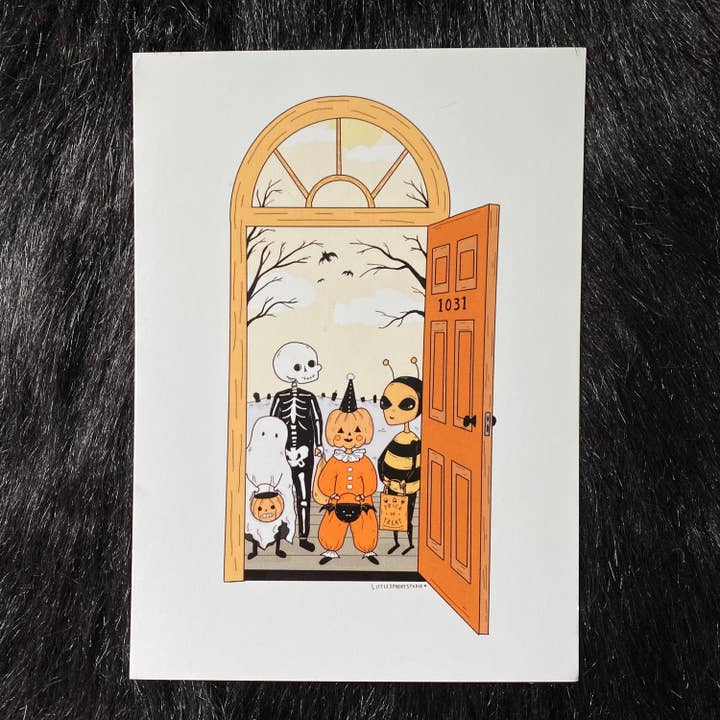 Trick or Treaters Halloween Art Print for wholesale by Little Spooky Studio