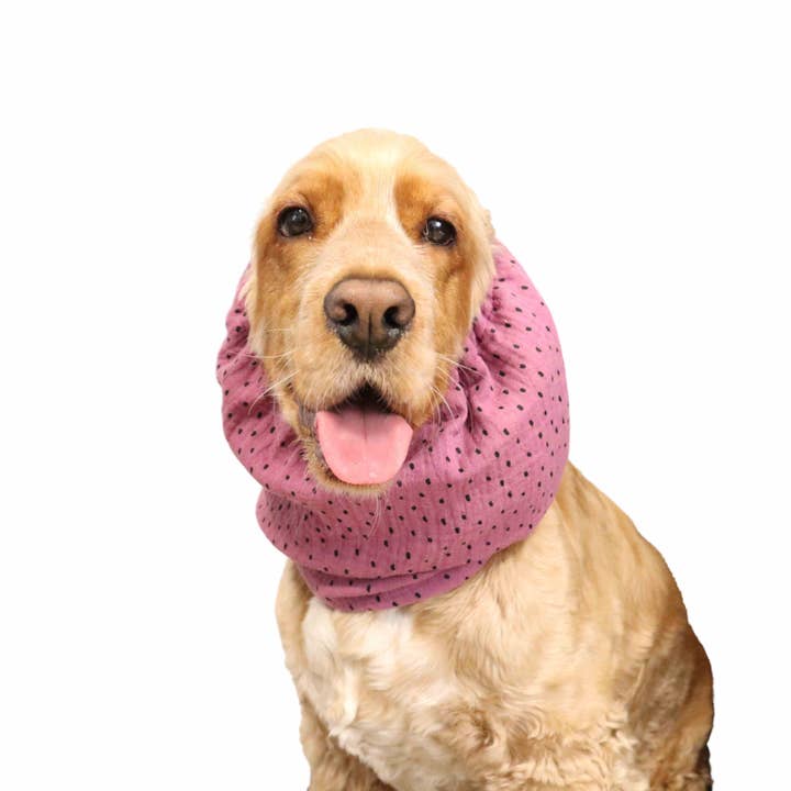 Distinguish Me - Wholesale Pet Snood - Dog - Cotton Dog Snood – Lightweight Muslin | Dots in Ash Pink