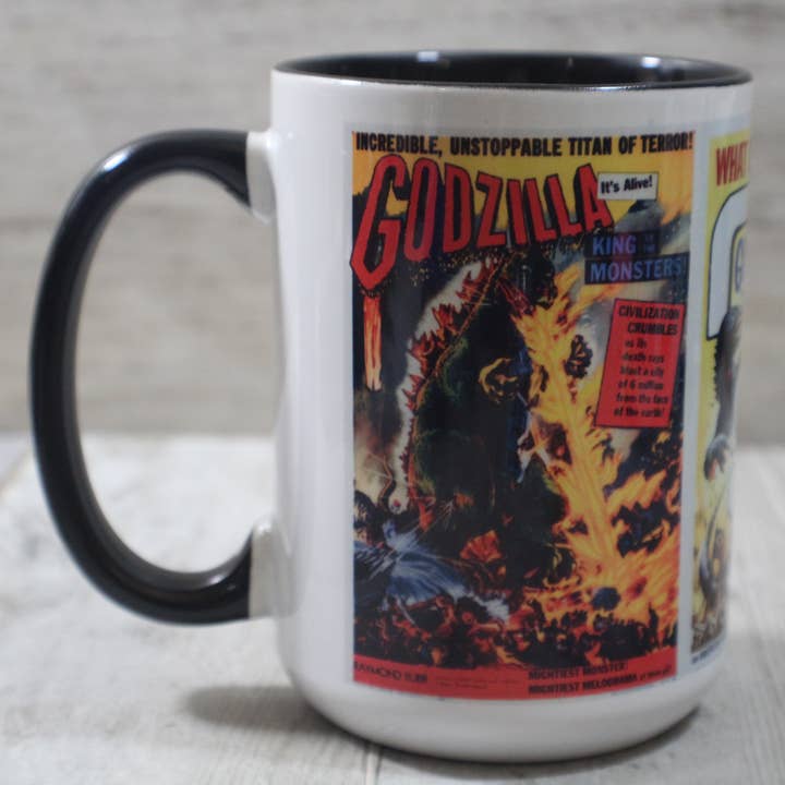 Raven Design - Wholesale Coffee Mug - Godzilla Movie Poster // 15 Oz. Ceramic Mug