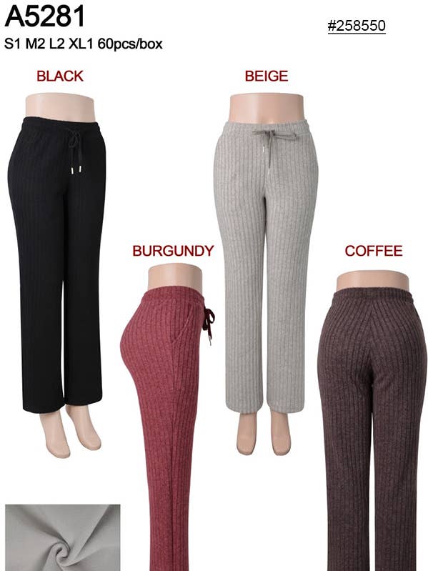 A5281 WINTER FUR INSIDED STRAIGHT LEG PANTS 12PCS for wholesale by SSImport