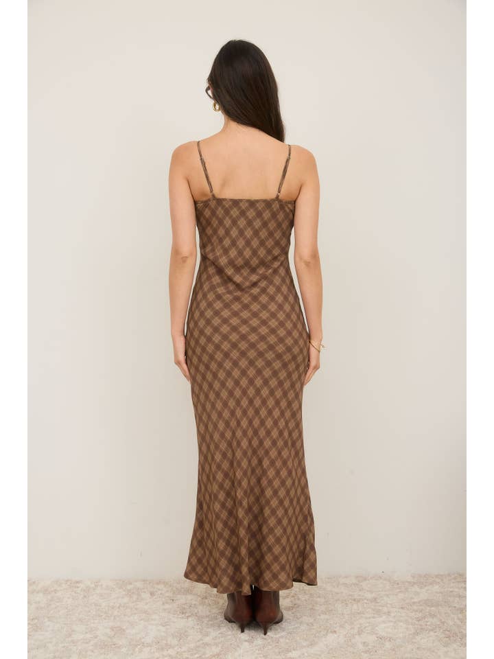 The Workshop Studio - Wholesale Dress - Women's - PLAID SPAGHETTI STRAP MIDI DRESS 7