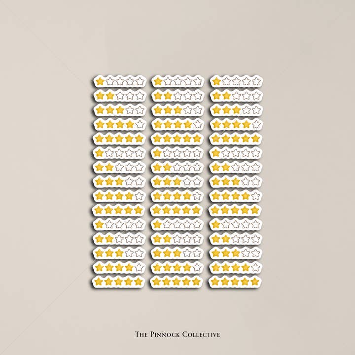 The Pinnock Collective – wholesale Sticker – Star Rating - Book Annotating - Sticker Sheet 3