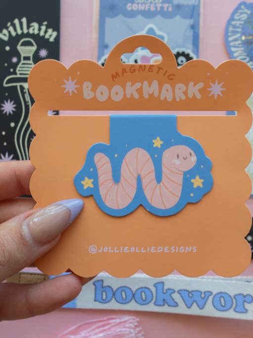 Worm Magnetic Bookmark for wholesale by Jollie Ollie Designs