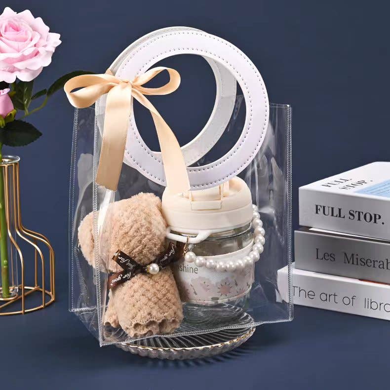 ByHome - Wholesale Gift Bag - 3 Color Transparent Thick PVC gift Bag w/ Ring Circle Handle0