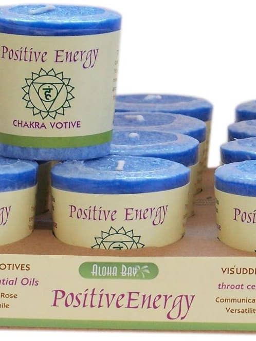 Bougies Votives Chakra : Gorge, Énergie Positive - plateau de 12 pour la vente par Sansaara Living