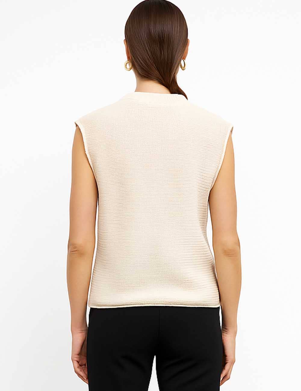 Sweetkama - Wholesale Sweater Vest - Women's - Knit Solid Color Sleeveless Round Neck Sweater Vest YL2300113