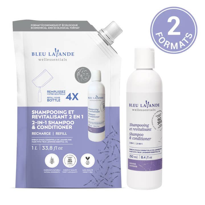 Shampooing et après-shampoing 2 en 1 pour la vente par Bleu Lavande