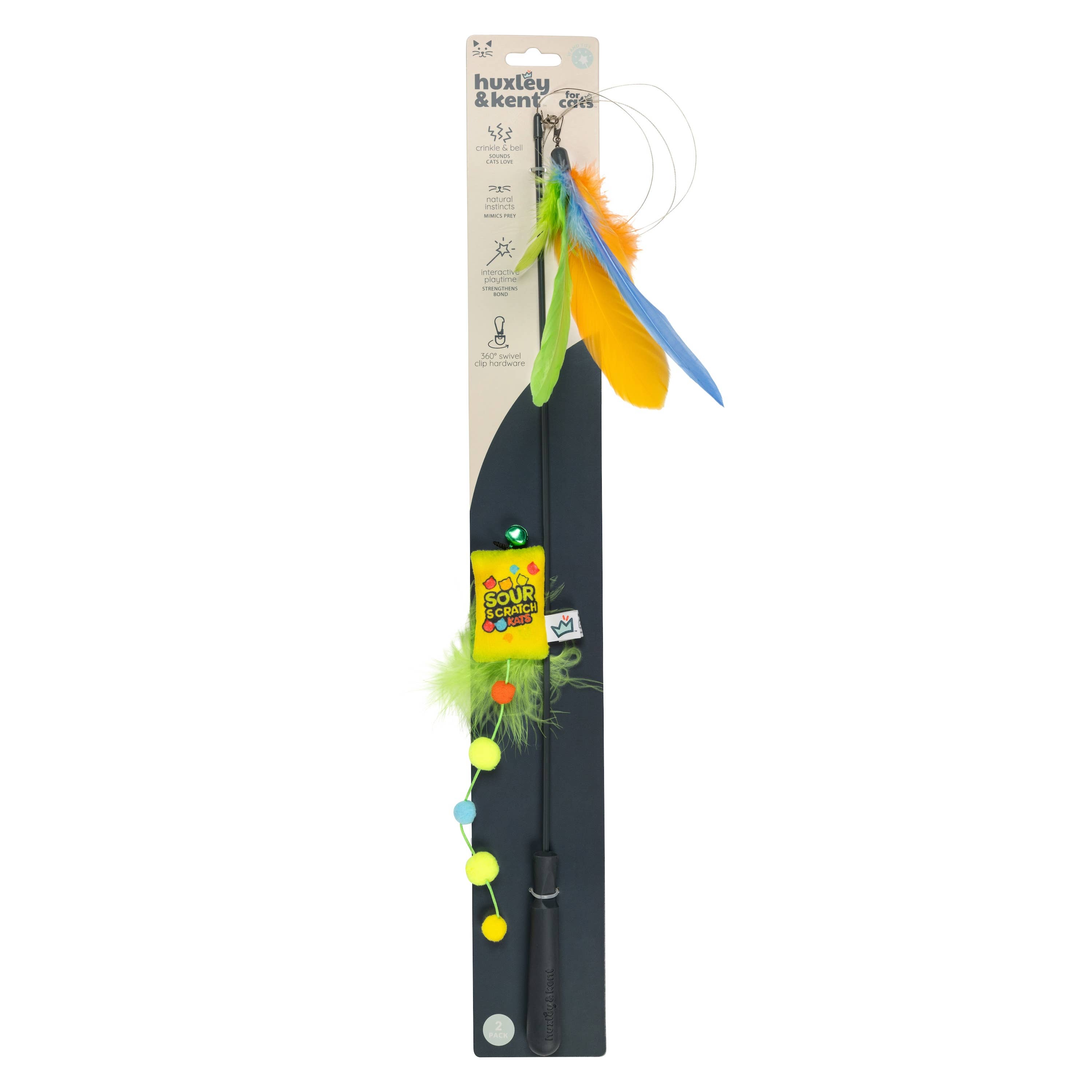 Huxley & Kent - Wholesale Pet Toy - Cat - Teaser Sour Scratch Wand Cat Toy5