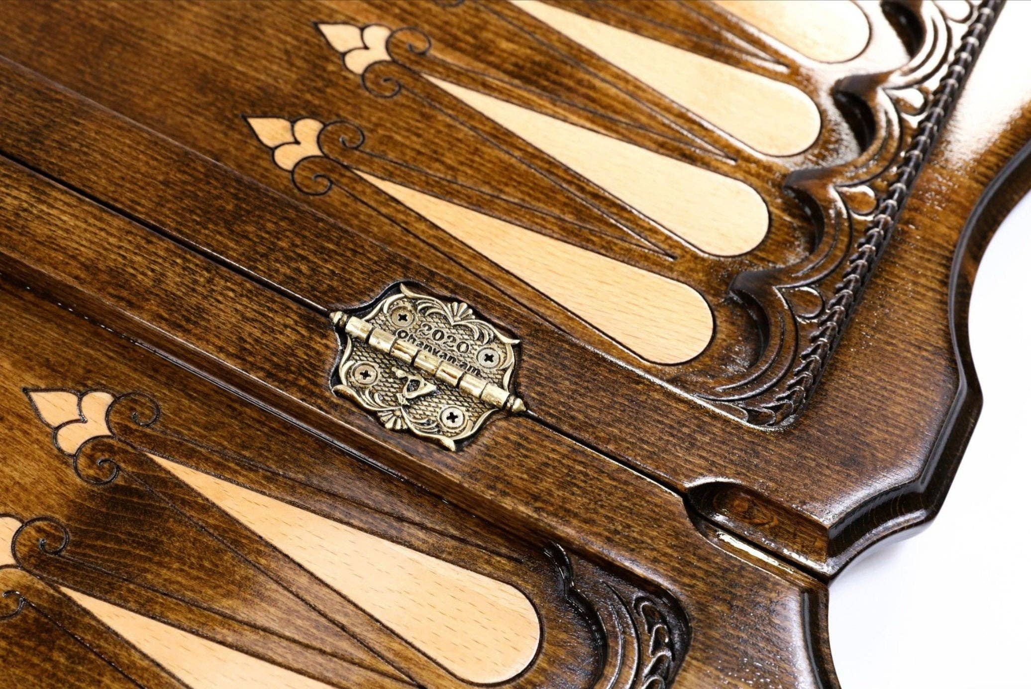 Hrachya Ohanyan - Wholesale Board Game - Assyrian coat of arms backgammon with copyrighted contour outline  24" x 24" x 2"2