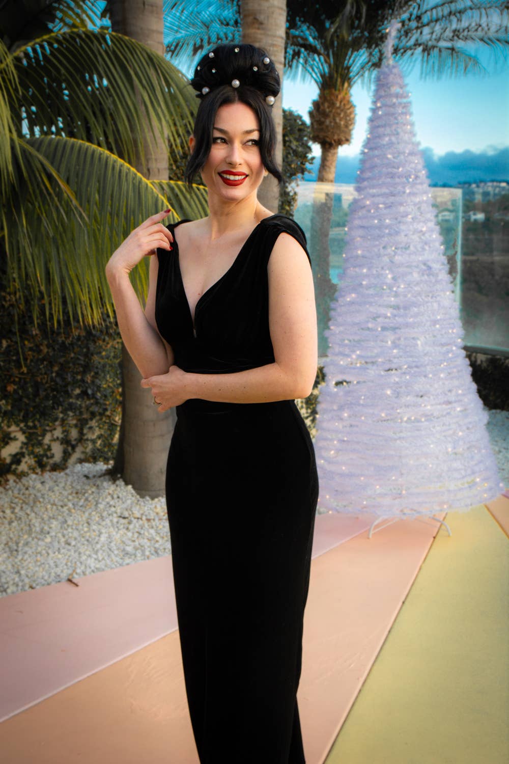 Heart of Haute - Wholesale Dress - Women's - MTO- Athena Gown, Black Stretch Velvet 2