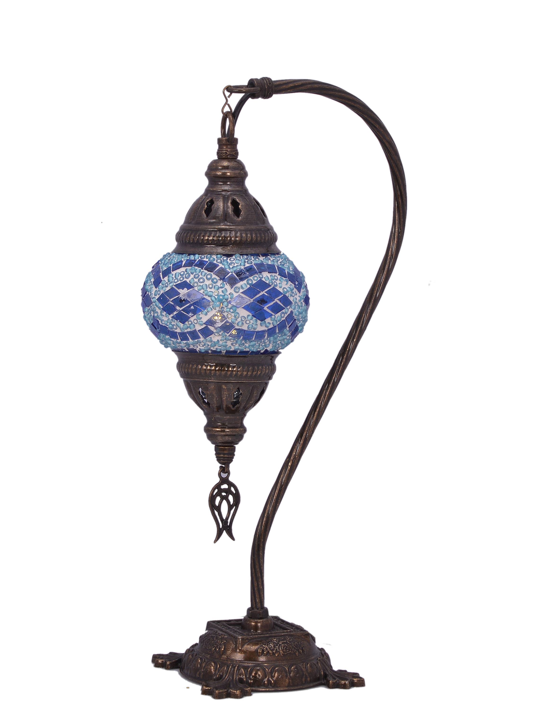 Import Corner - Wholesale Accent/Desk Lamp - 85523: 3" MOSAIC GOOSENECK LAMP - SQUARE BASE