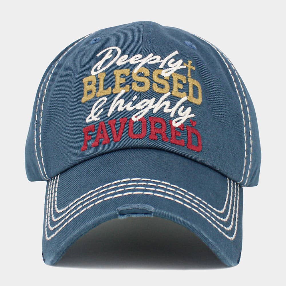 Sensibling Corp. - Wholesale Baseball Cap - Women's - Deeply Blessed and highly Favored Message Vintage Baseball Cap3